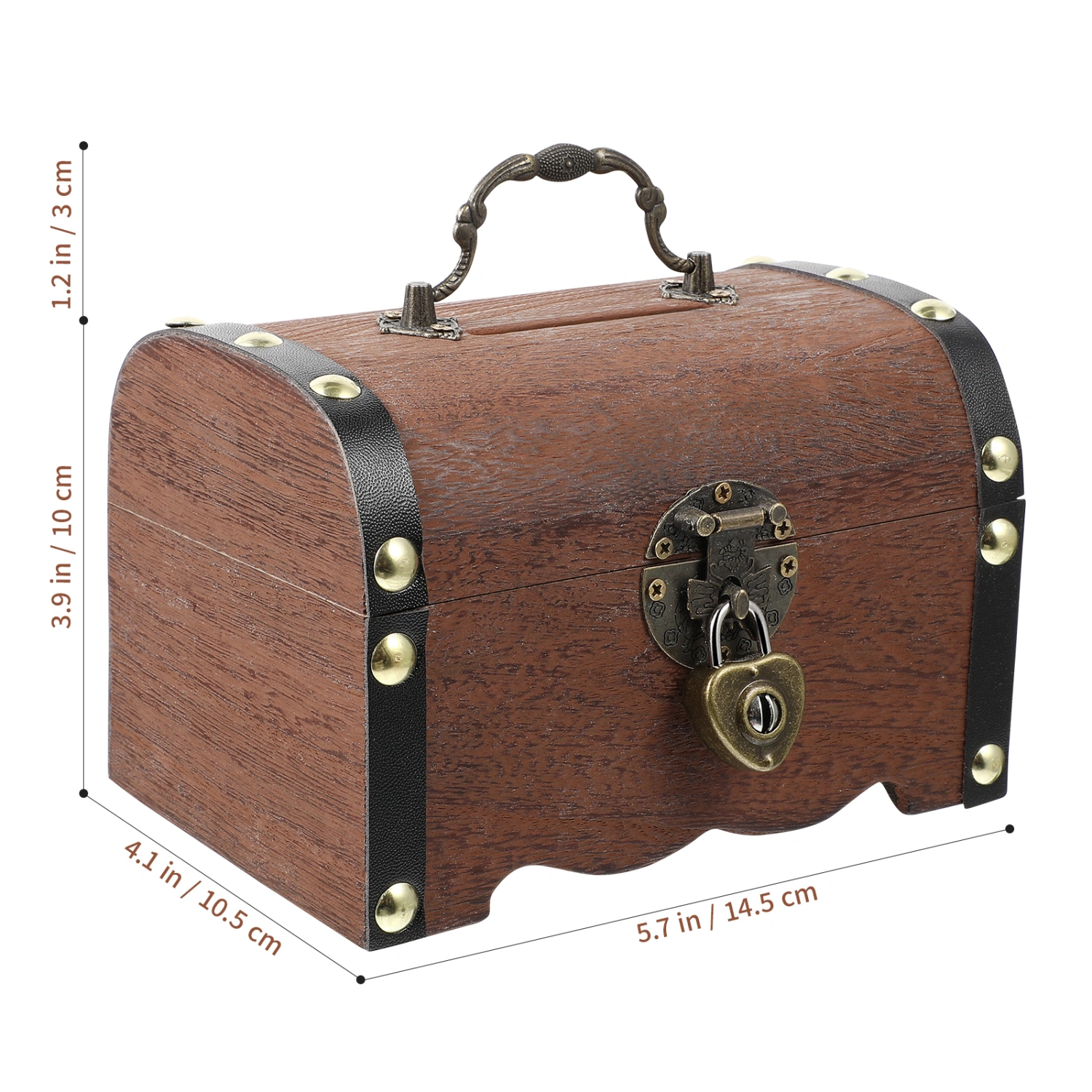 Vintage Treasure Storage Box Piggy Bank Organizer Saving Box Case with Lock