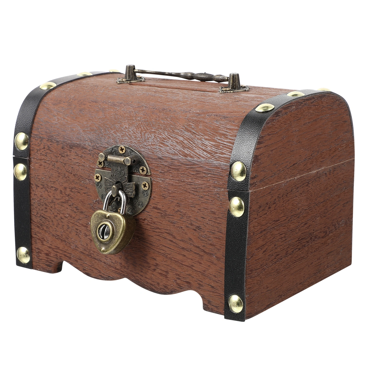 Vintage Treasure Storage Box Piggy Bank Organizer Saving Box Case with Lock