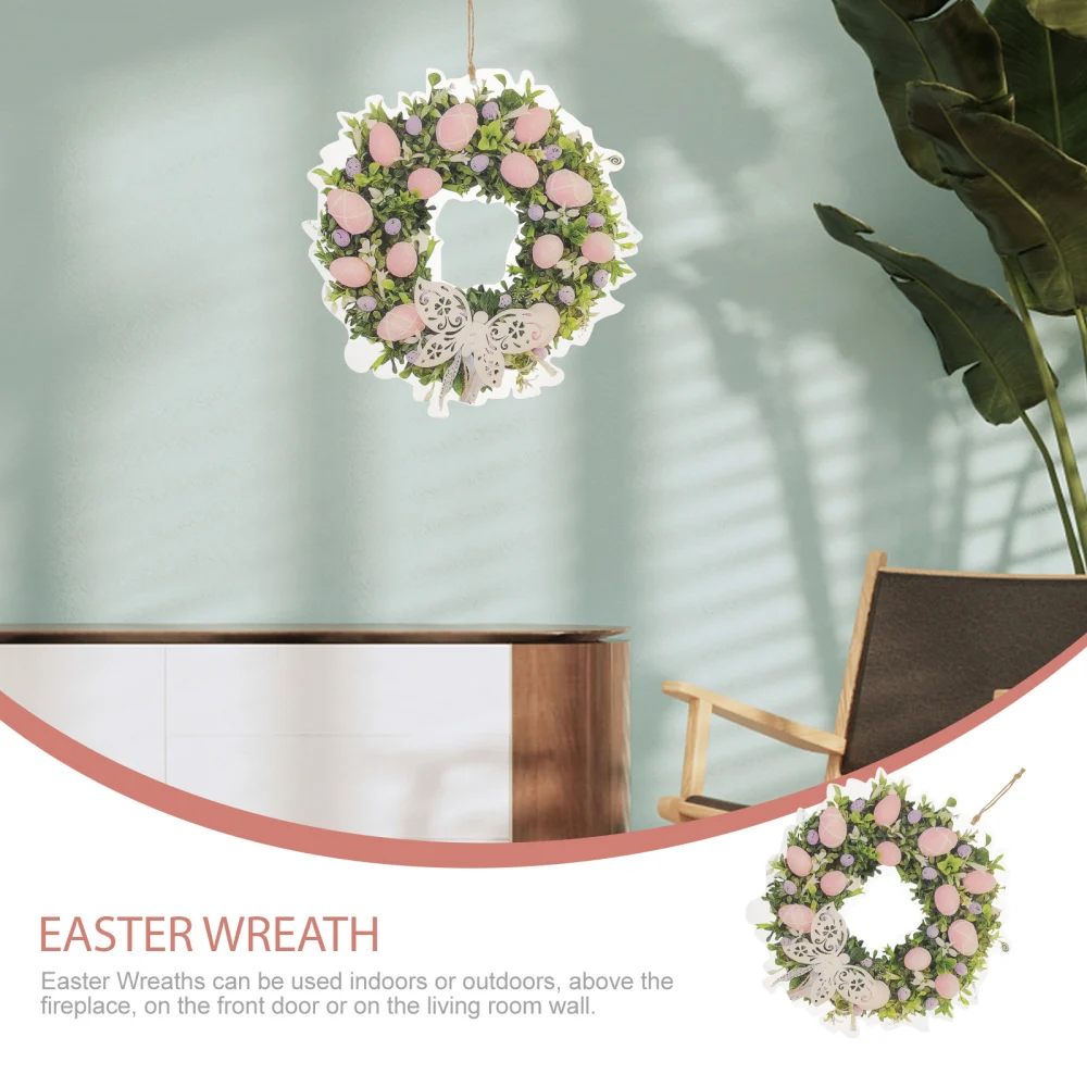 Attractive Household Hanging Garland Decor Easter Theme Door Hanging Wreath Acrylic Wreath