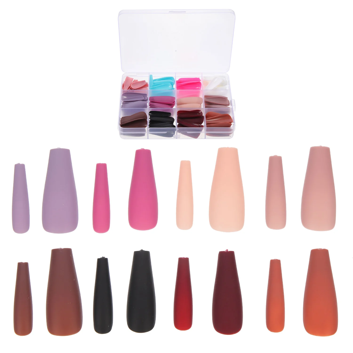 1 Box False Manicure Nail Kit  Fake Nails Frosted Fake Nail Tips Frosted Color False Nails