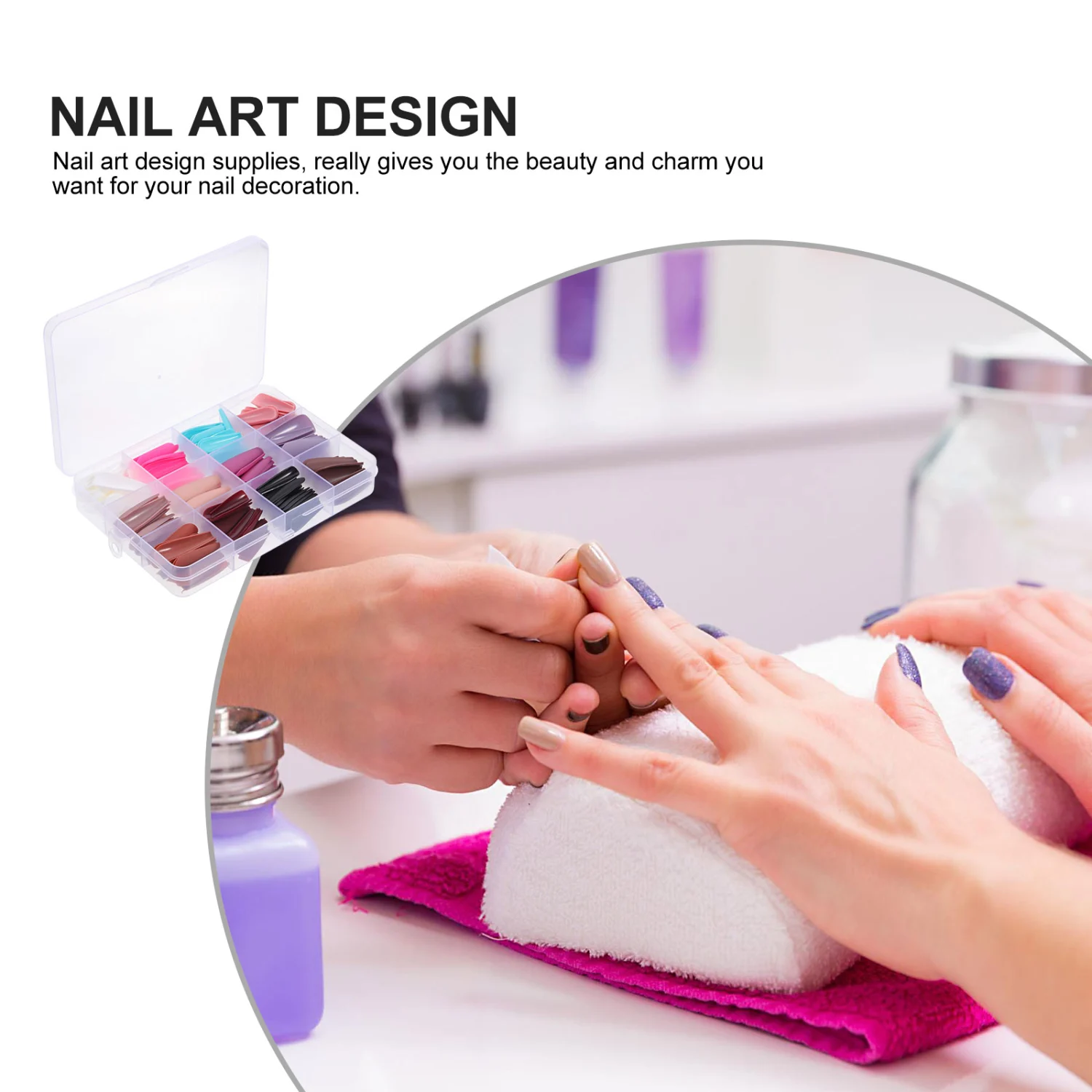1 Box False Manicure Nail Kit  Fake Nails Frosted Fake Nail Tips Frosted Color False Nails