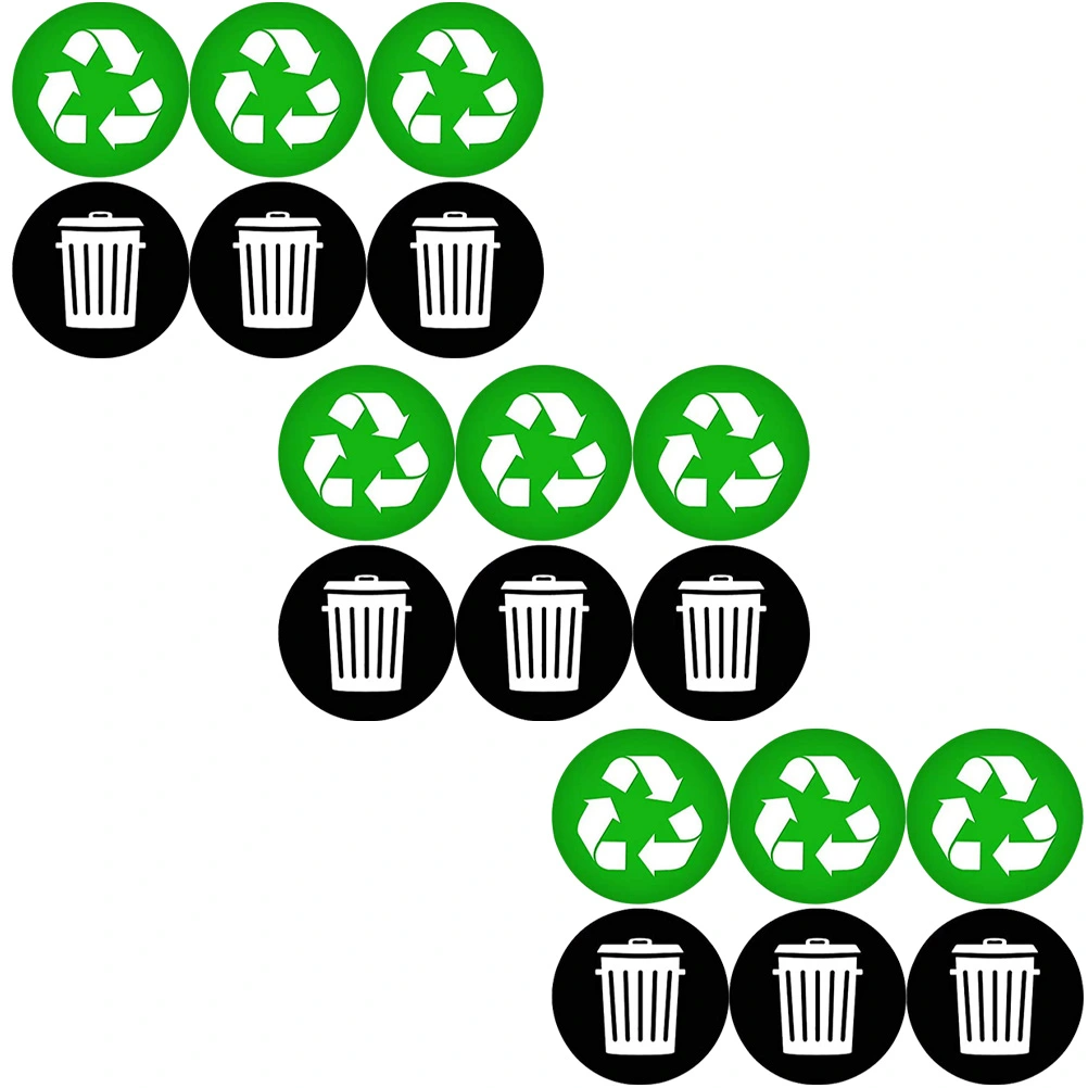 1 Set Trash Can Recycle Stickers Waste Sorting Decal Sticker Recycling Bin Signs Trash Can Decals