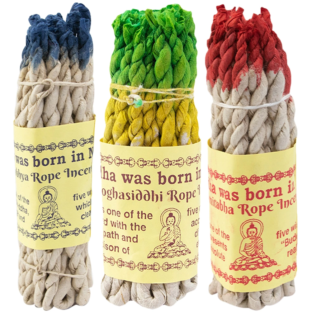 3 Bags Sage Rope Incense Nepalese Traditional Rope Incense for Therapy Meditation