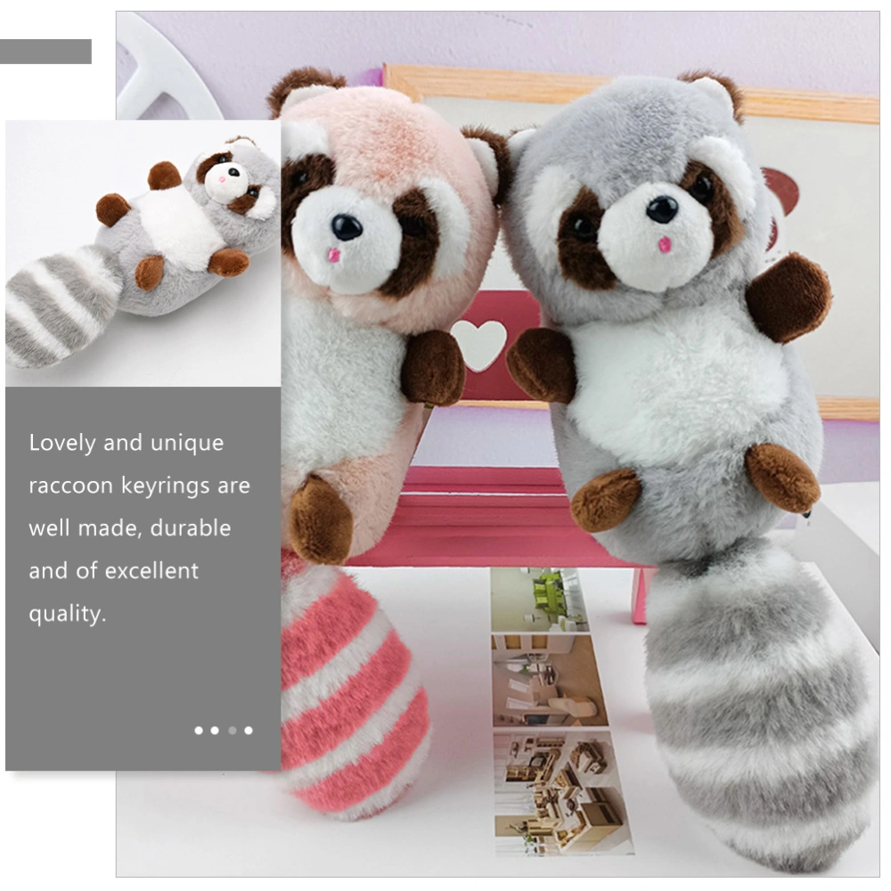 Hanging Key Chain Decor Plush Keychains Decorative Stuffed Raccoon Bag Accessory