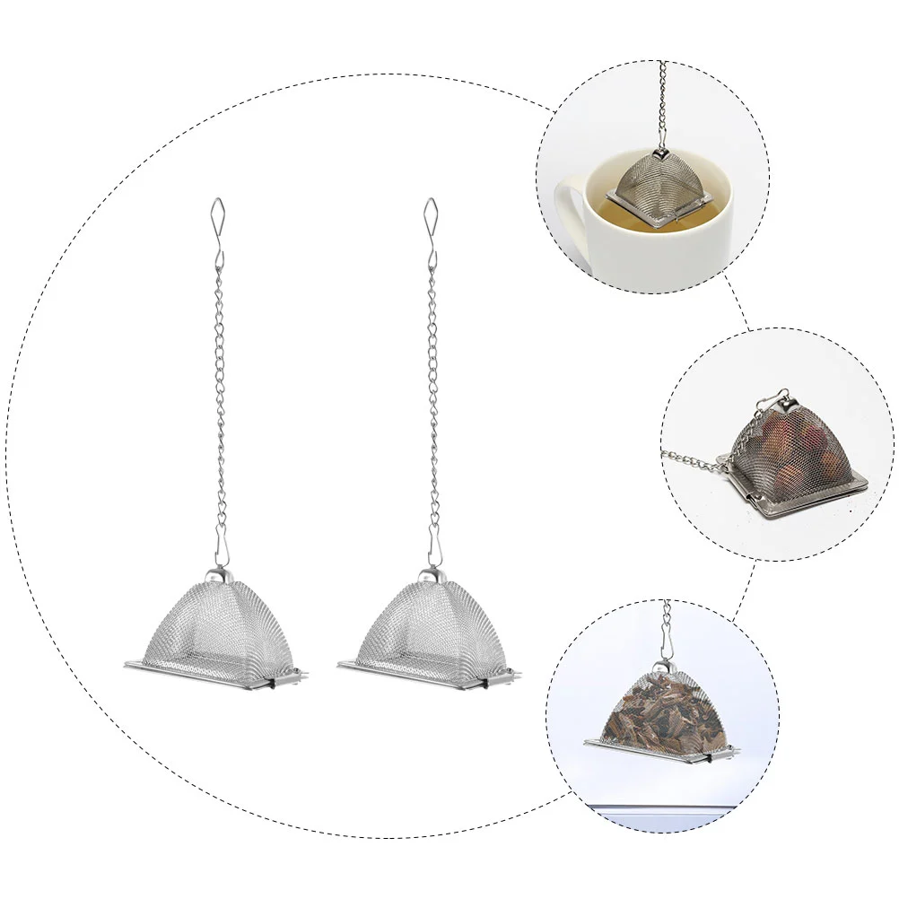 2Pcs Tea Infuser Metal Tea Strainer Loose Tea Filter Stainless Steel Tea Filter Pyramid Shape Tea Strainer