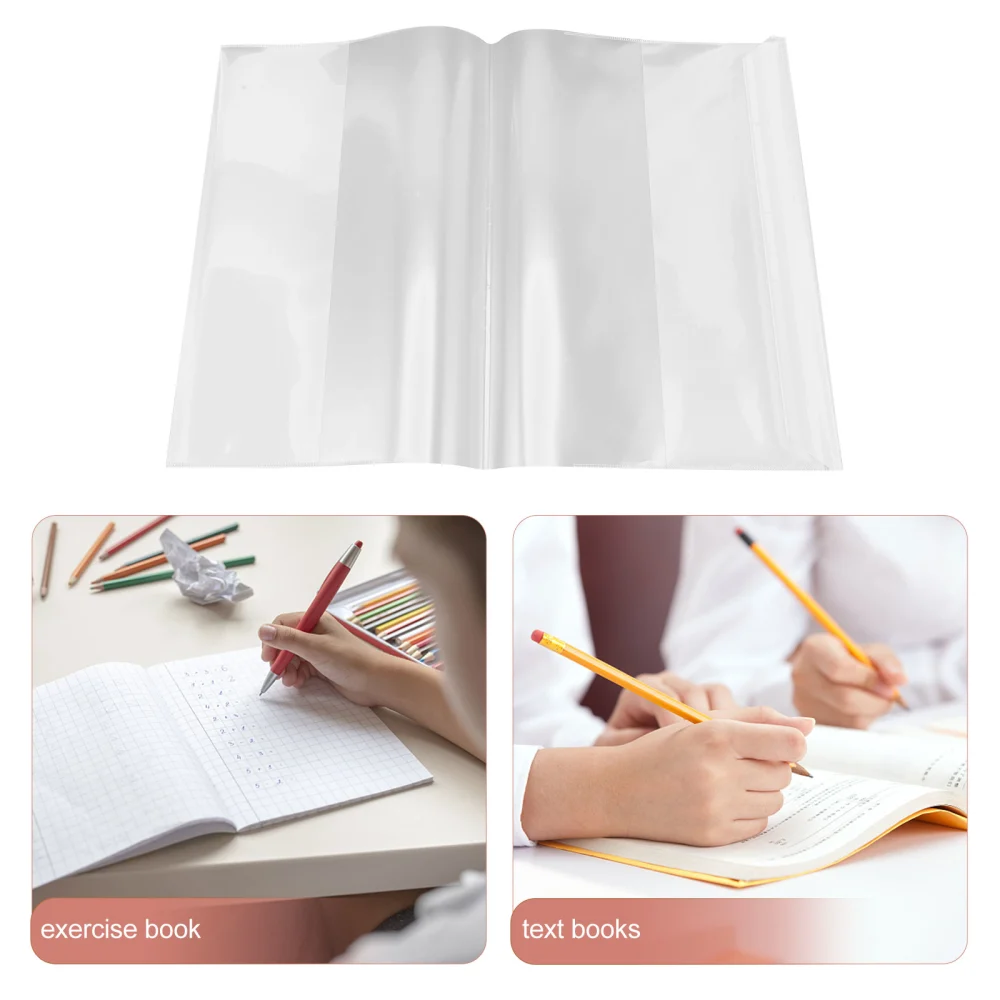 20pcs Clear Book Cover Book Sleeve Students Soft Cover Textbook Protection Cover