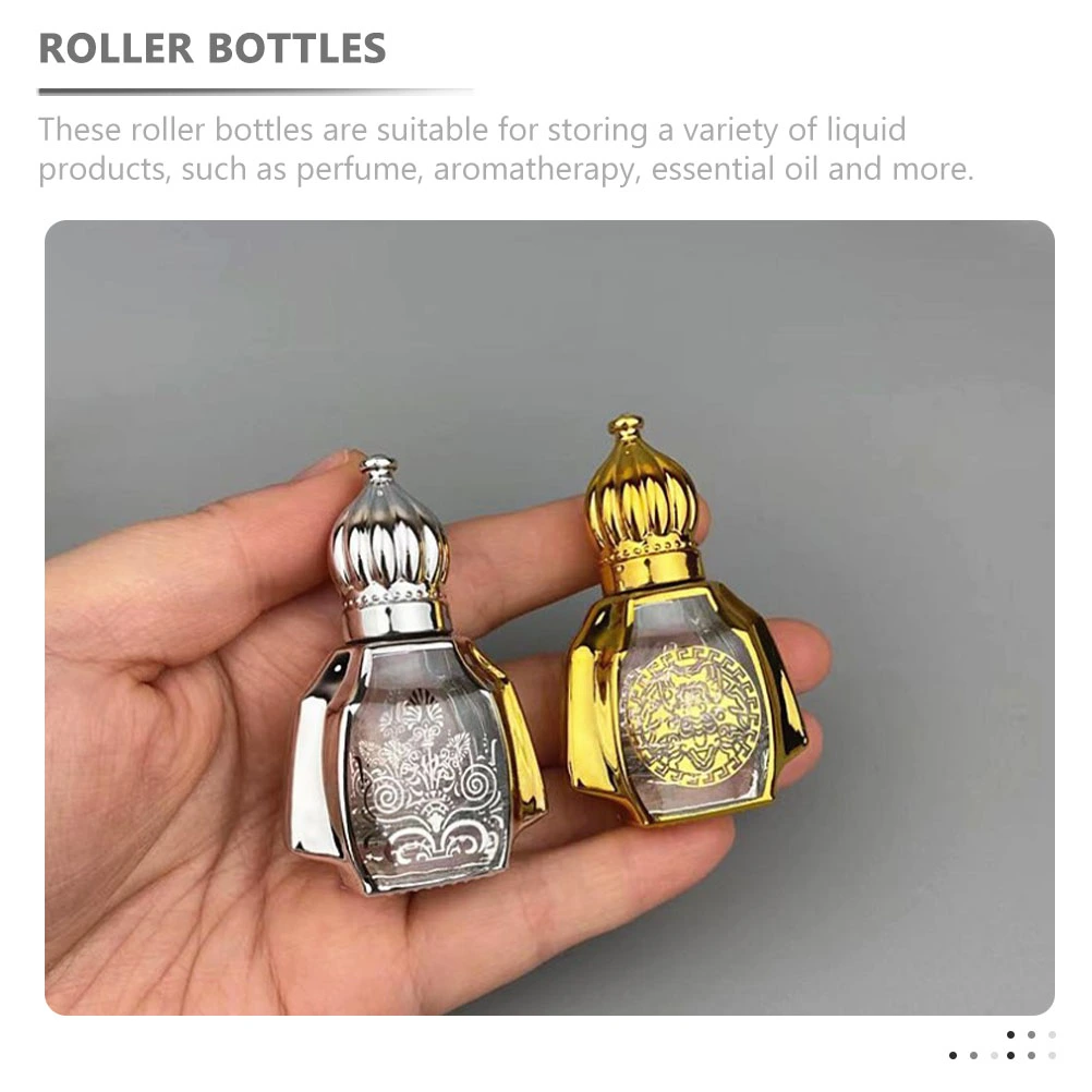 2Pcs Essential Oil Bottle Refillable Roller Bottle Empty Roll On Bottle Empty Roller Bottles (Random Pattern)