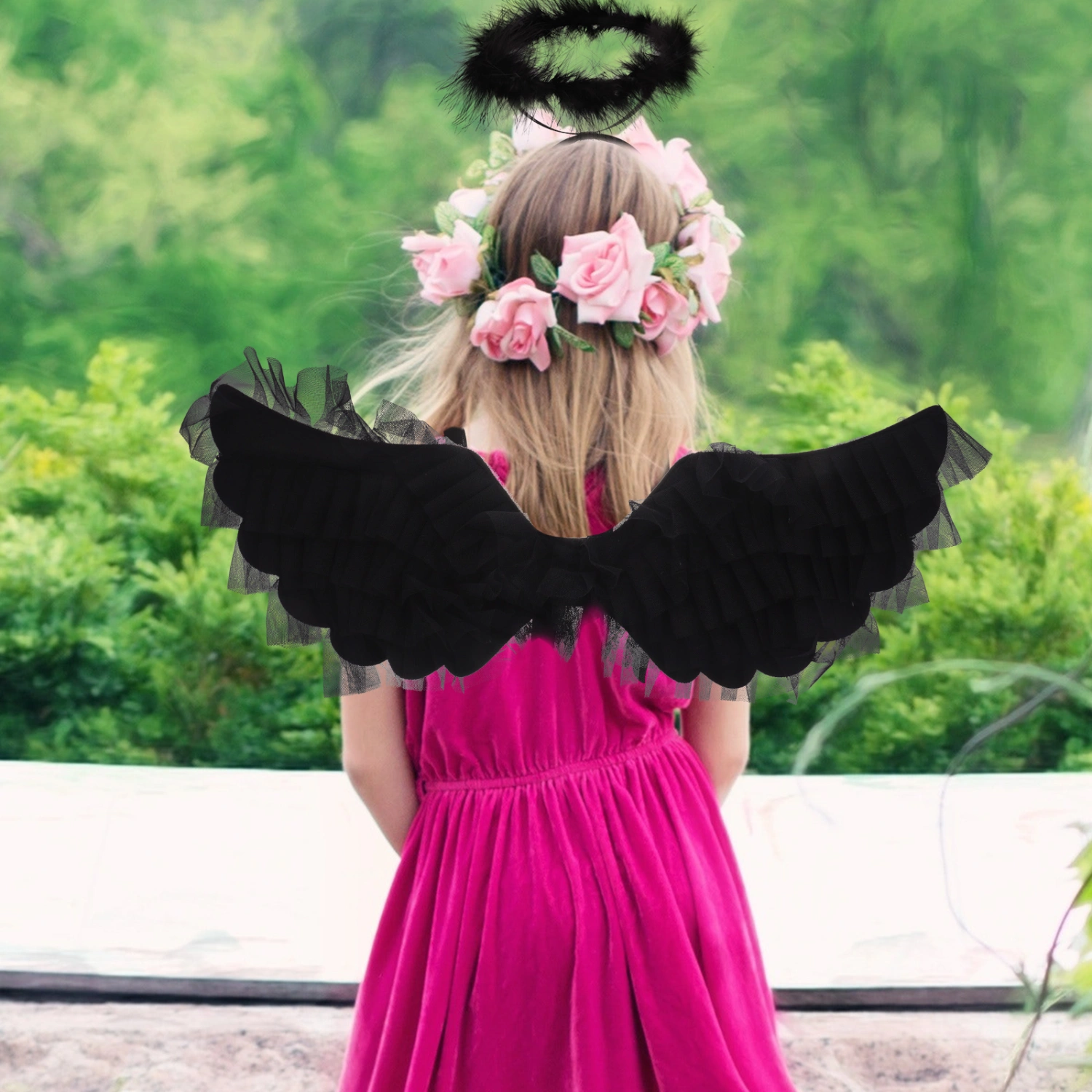 1 Set Angel Wing Prop Cosplay Angel Wing Decorative Angel Wing with Headband and Wand