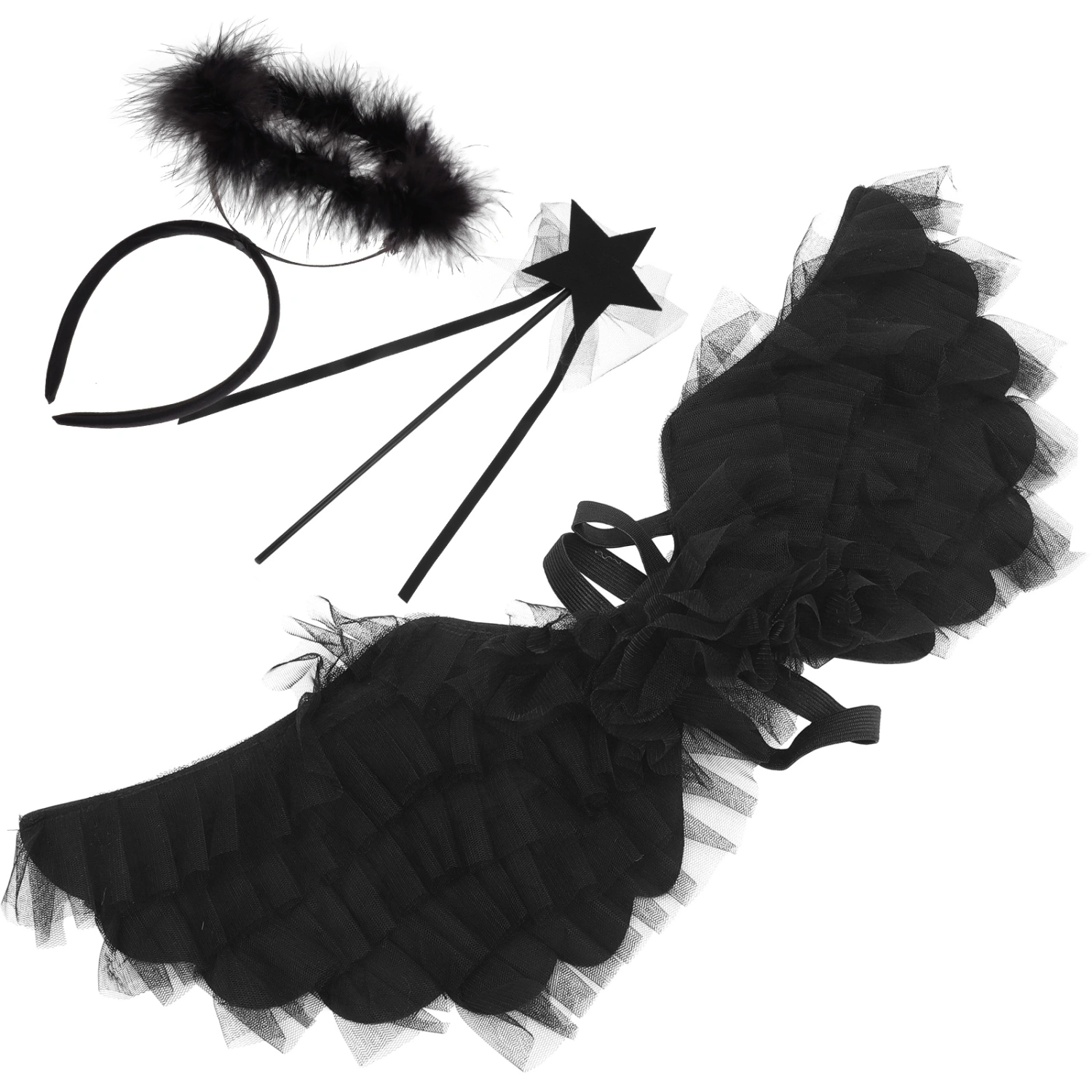 1 Set Angel Wing Prop Cosplay Angel Wing Decorative Angel Wing with Headband and Wand
