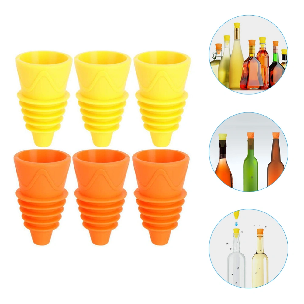 6pcs Fly Catching Bottle Stopper Fruit Fly Cather Flytrap Fly Traps For House Indoor