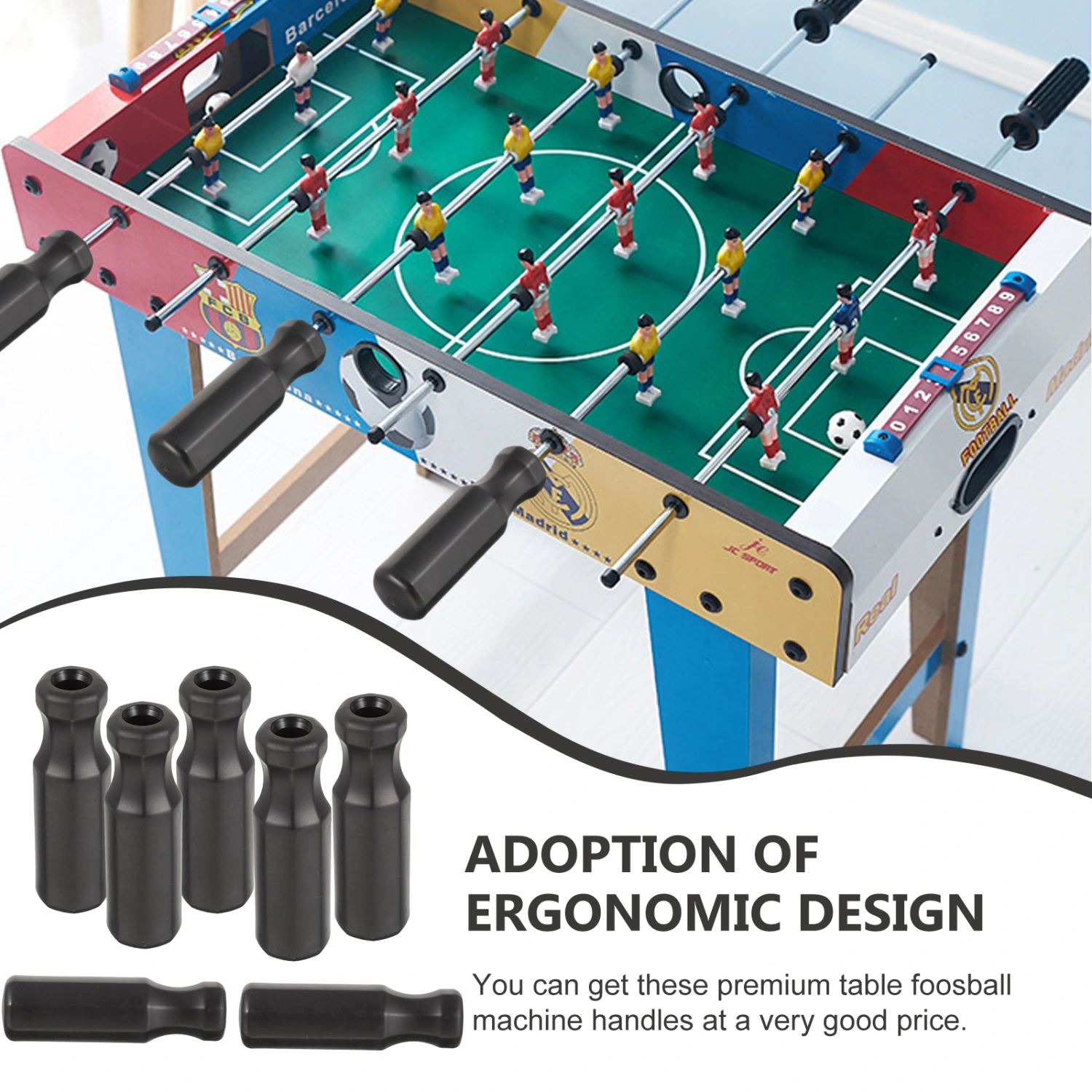 8Pcs Foosball Handles Table Foosball Game Handles Replacement Foosball Grips Foosball Table Parts