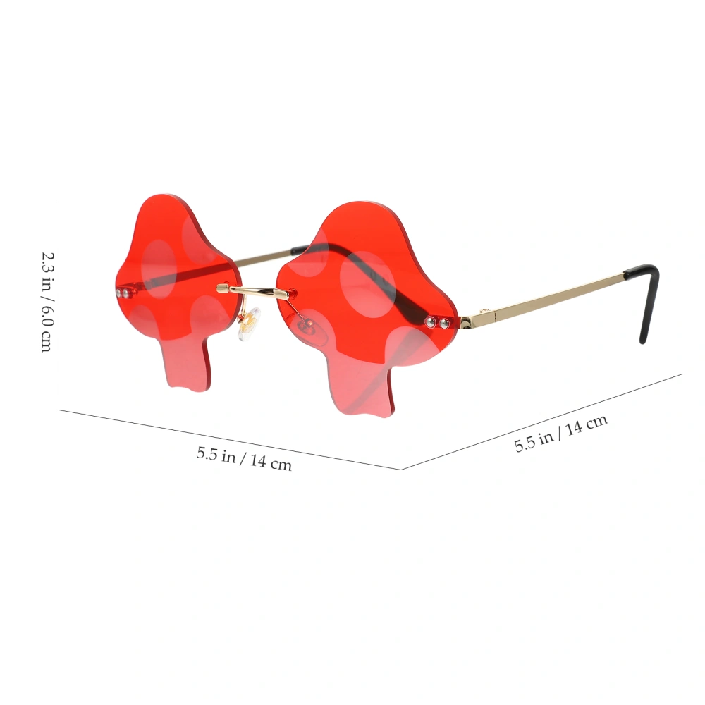 Mushroom Shape Sunglasses Irregular Glasses Metal Mushroom Glasses for Party