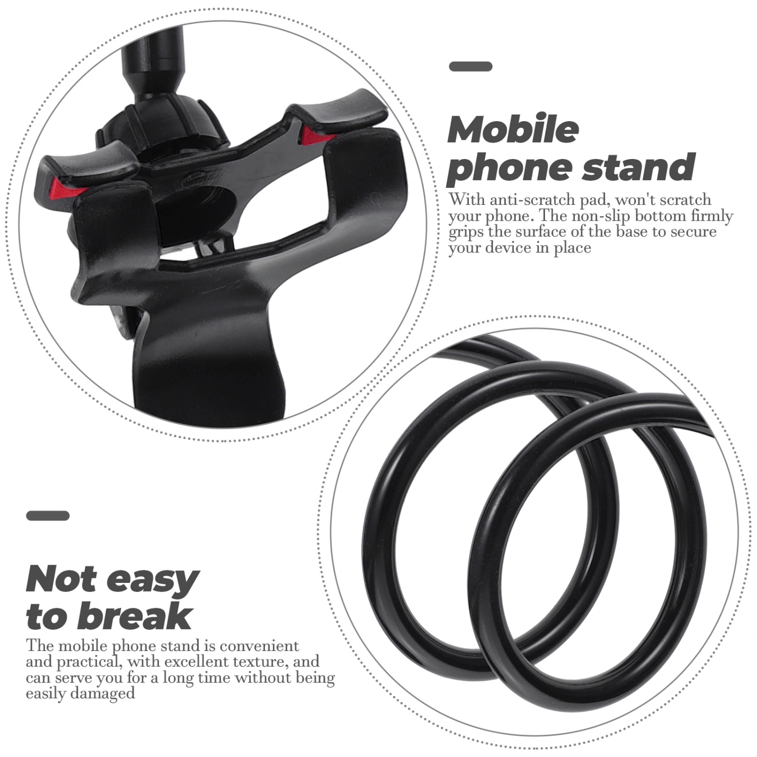 Cell Phone Stand Adjustable Height Phone Stand Clip Style Cell Phone Holder