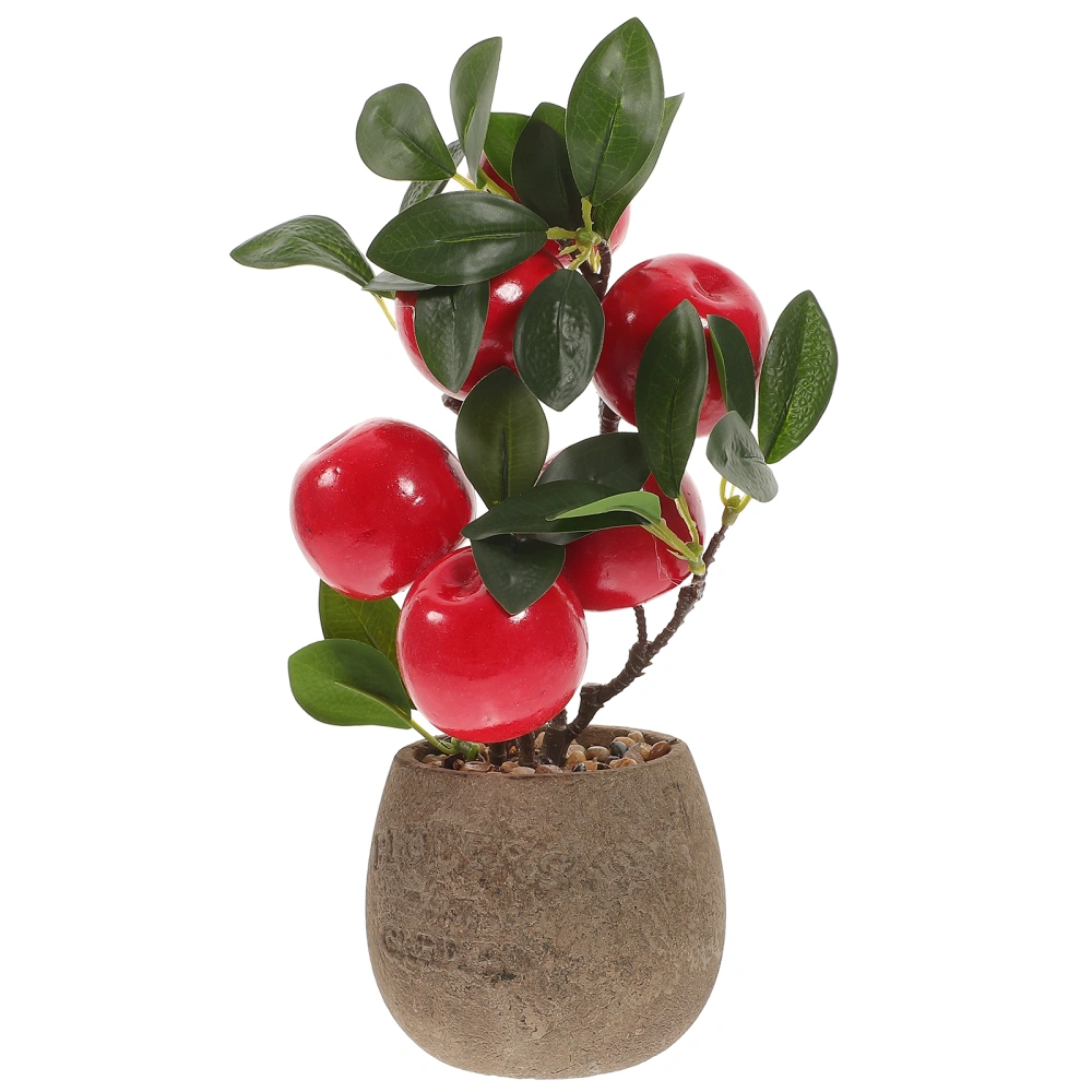 Simulated Apples Bonsai Decor Home Decorative Fruit Bonsai Fake Tree Ornament