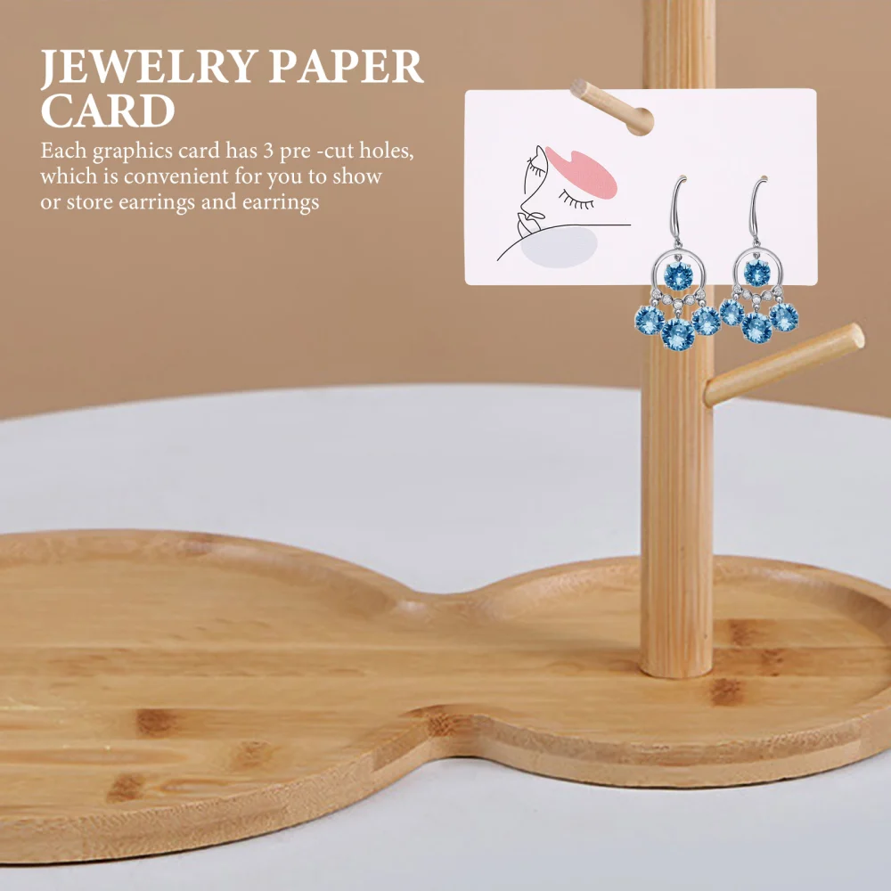 100pcs Jewelry Paper Cards Thick Paper Cards Jewelry Display Cards Necklace Earring Holders