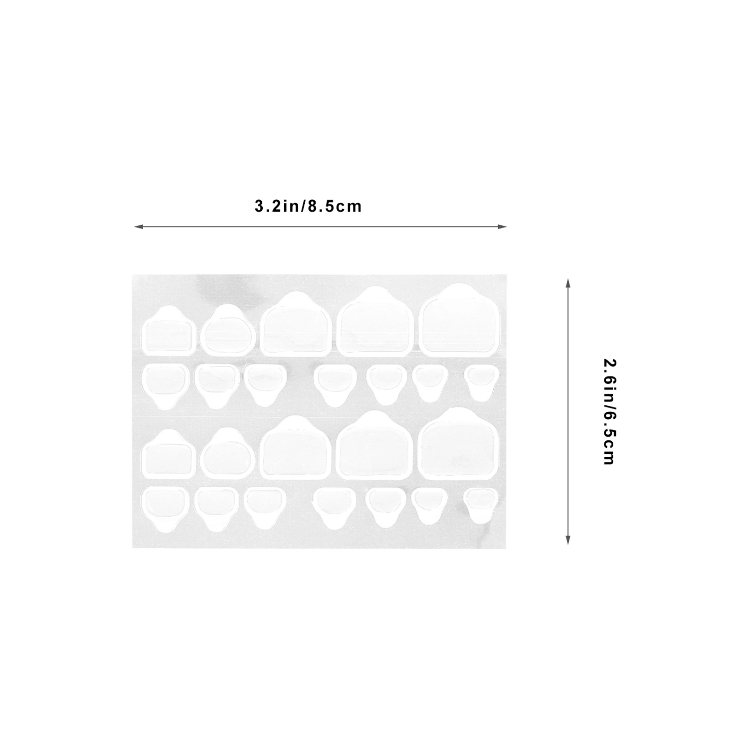 20 Sheets Nail Adhesive Tabs Transparent Adhesive Manicure Stickers Fake Nail Tips