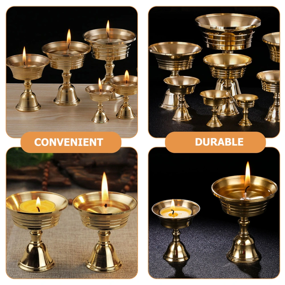 2pcs Copper Lamp Holders Buddhist Temples And Halls Use Candle Sticks Oil Lamp Holders