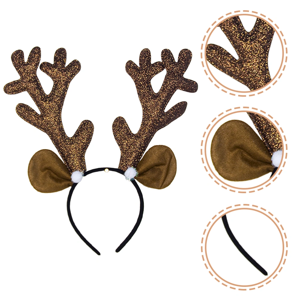 2Pcs Deer Horn Hair Bands Multi-function Headdresses Adorable Hairband Decors Cosplay Supply