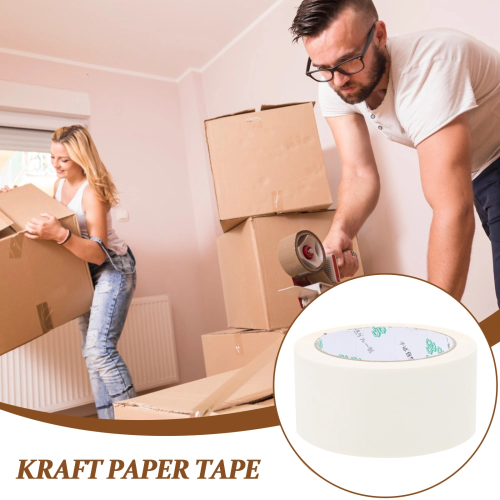 2pcs Packaging Kraft Paper Tape Self-adhesive Sealing Paper Tape Writable Paper Tape