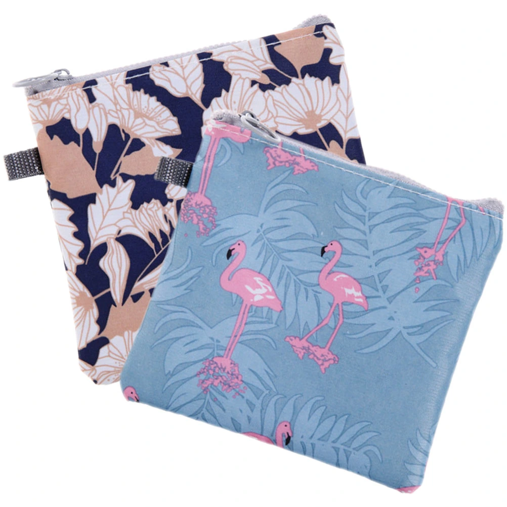 2Pcs Sanitary Napkin Storage Bags Menstrual Pad Bags Zipper Sanitary Pouches Coin Bags