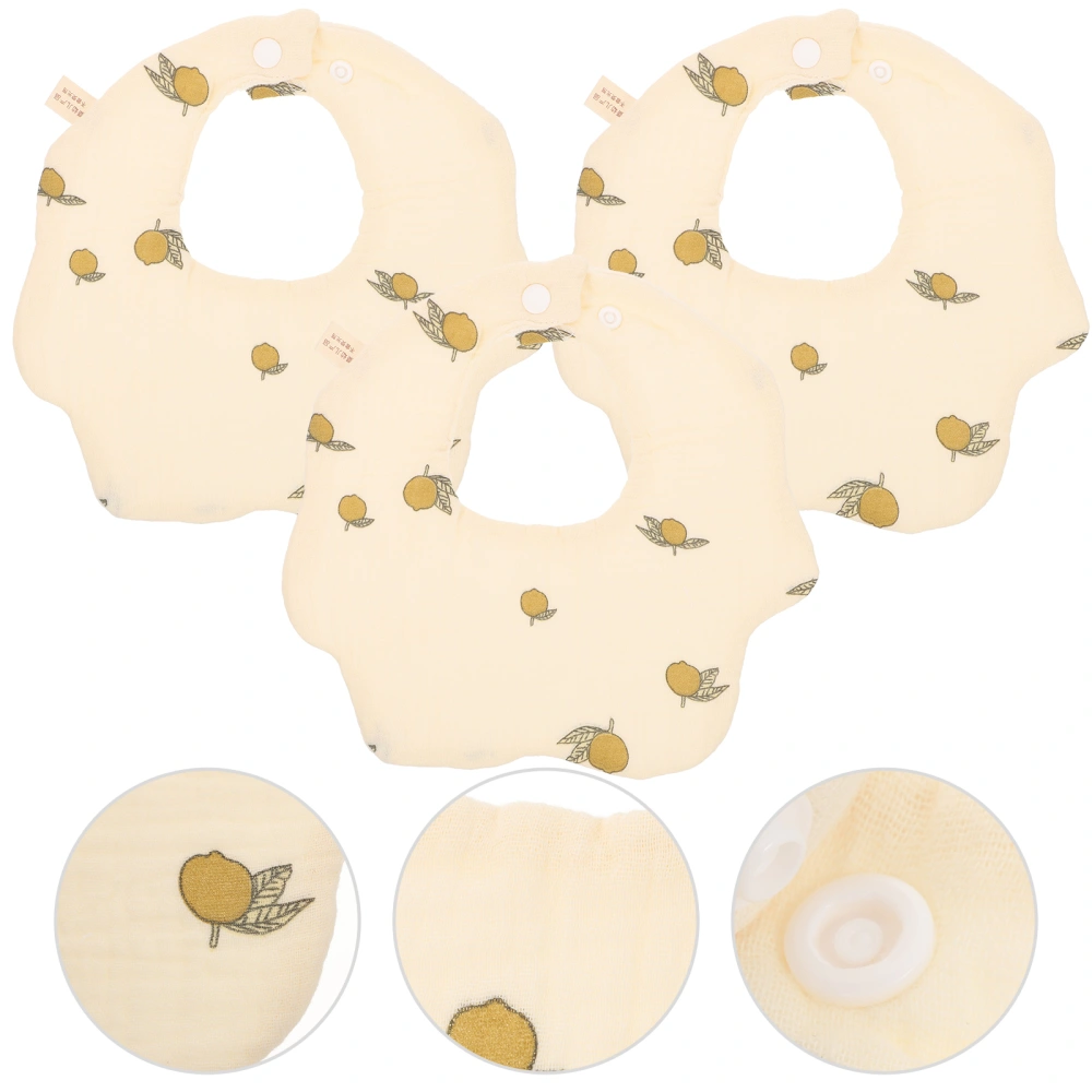 3Pcs Baby Bibs Rotatable Baby Bibs Cotton Baby Bib Baby Burp Cloths Newborn Baby Bibs