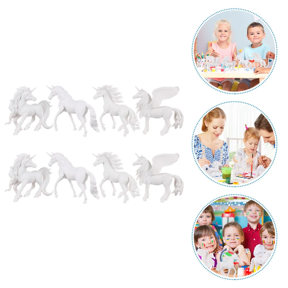 8Pcs Unicorn Painting Toy Unicorns Paint Craft Toys Unicorn Party Favor Art Supplies