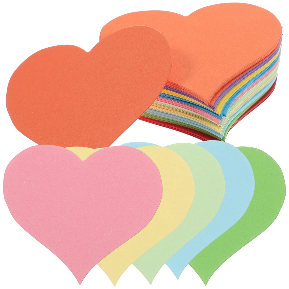 100pcs Heart Shape Note Pads Mixed Color Memo Pads Adhesive Paper Stickers(Random Color)