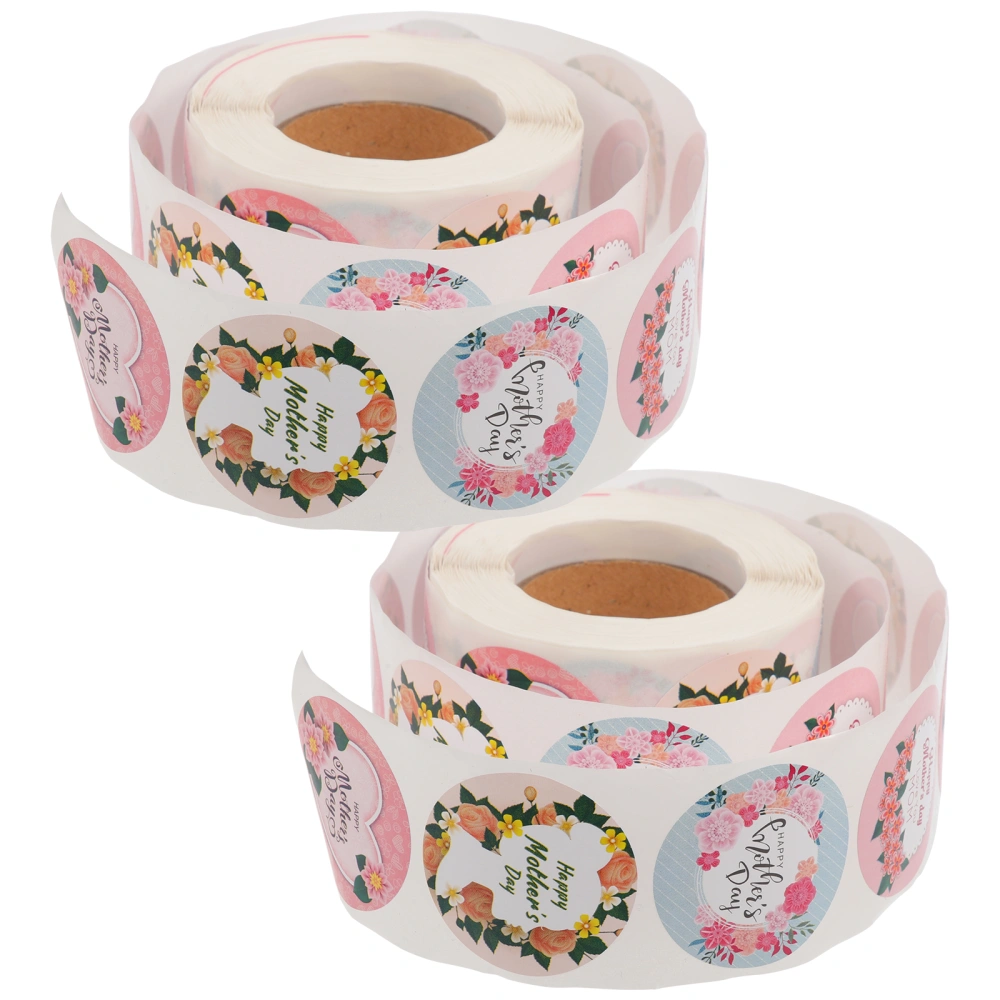 2 Rolls Happy Mother's Day Stickers Mother's Day Gift Tag for Cards Presents Gift Bag