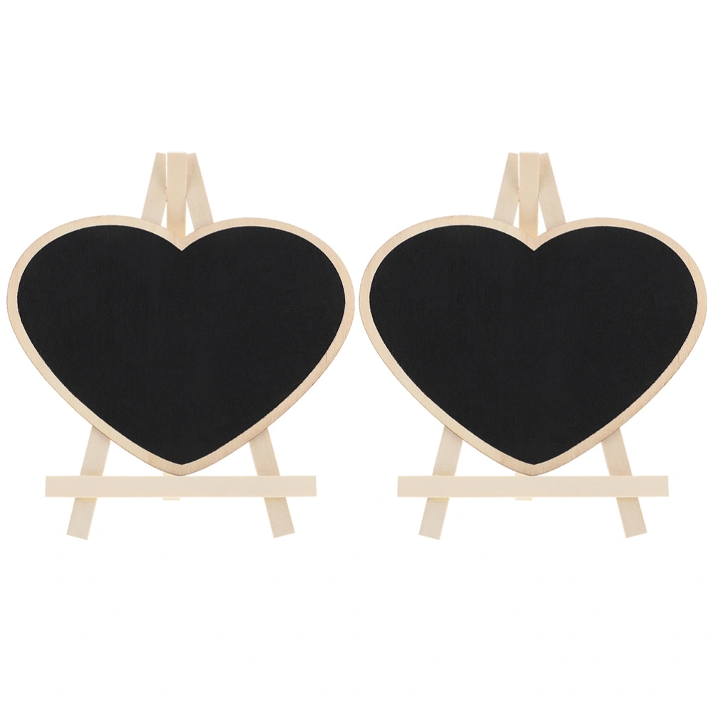 2pcs Small Chalkboard Desktop Chalk Board Sign Board Heart Shaped Message Board