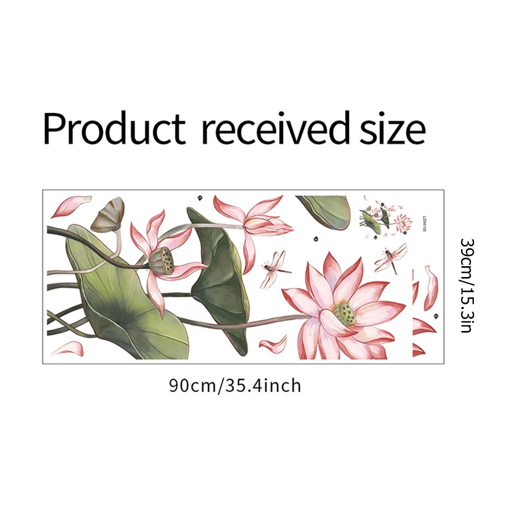 1 Sheet Lotus Flower Leaves Wall Sticker Lotus Flower Wall Decal Removable DIY Floral Pattern DIY Wall Sticker