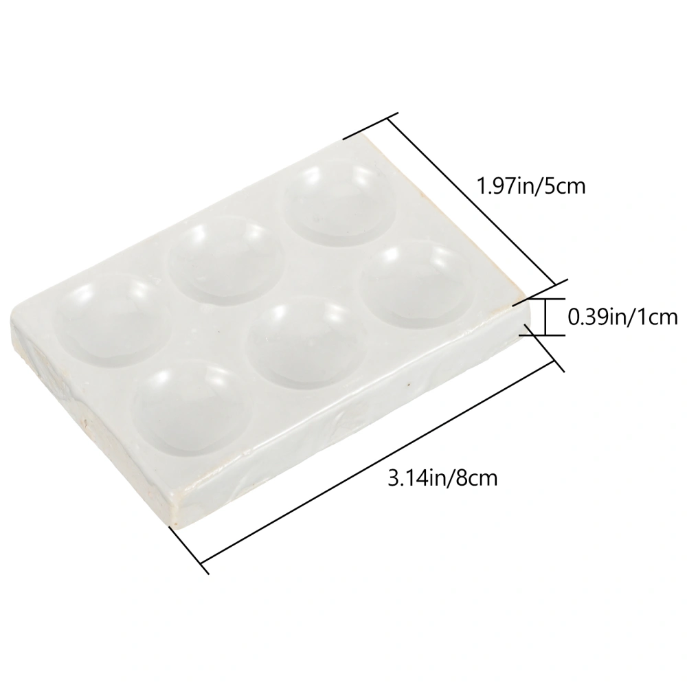 5 pcs Porcelain Spot Plate Ceramic Reaction Plate Chemical Testing Spot Plate for Laboratory (6 Holes)