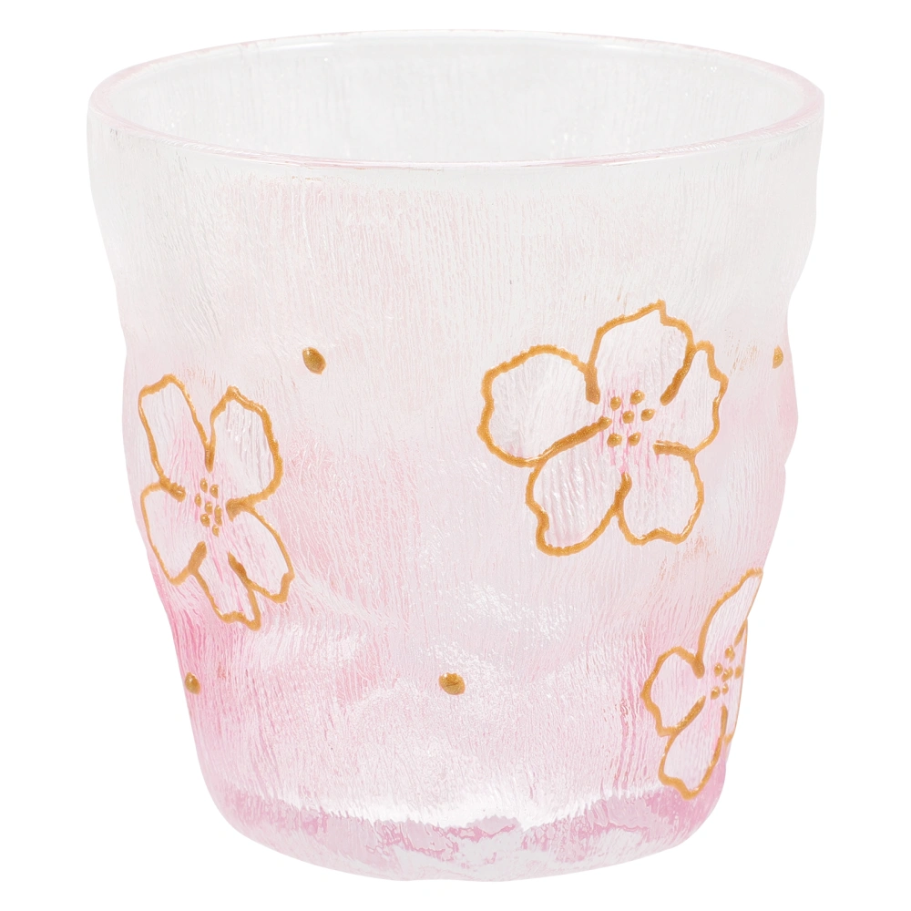 Floral Pattern Glass Beverage Cup Decorative Party Cup Juice Cup Glass Coffee Cup