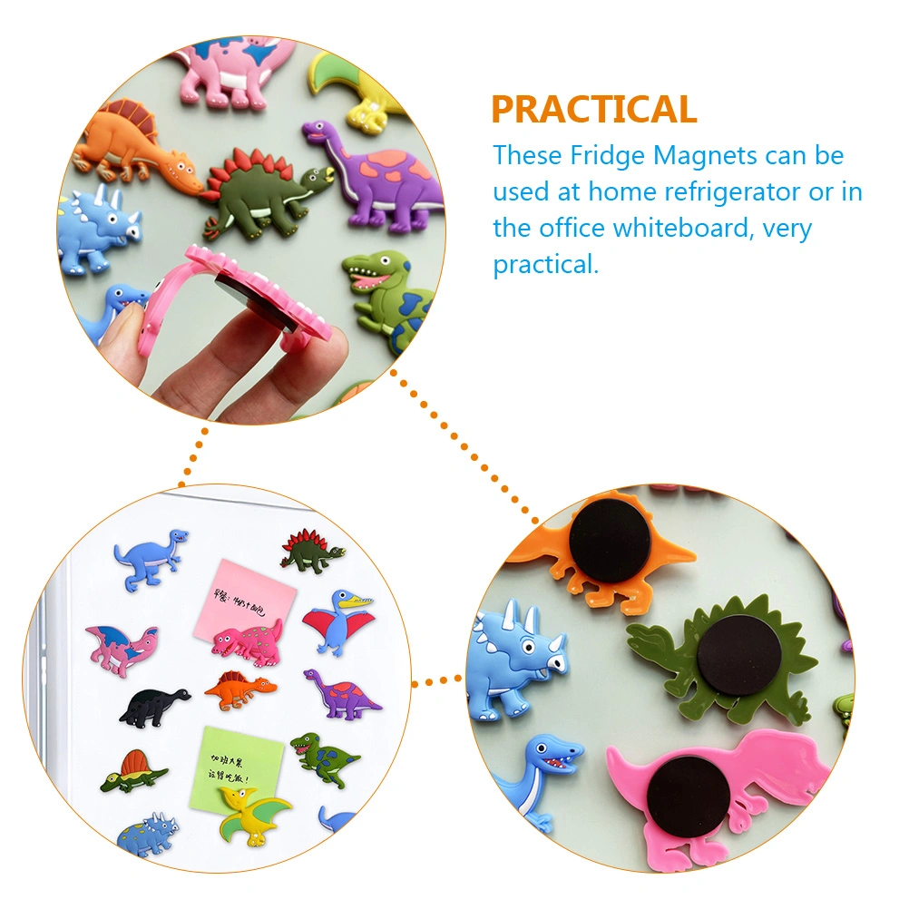 12Pcs Dinosaur Refrigerator Magnets Cartoon Fridge Magnets Adorable Refrigerator Magnets Decors