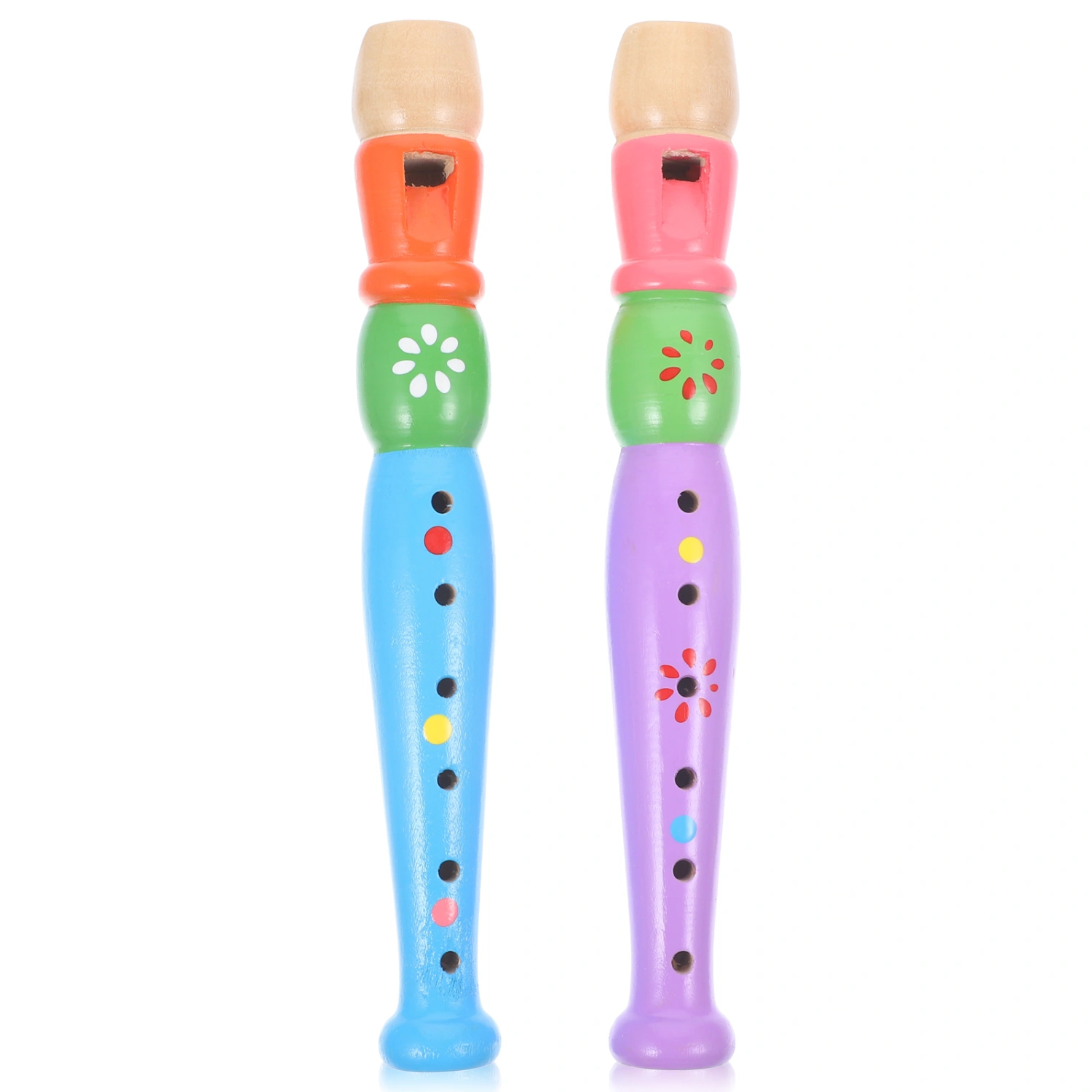 2pcs Wood Piccolo Flute Kids Musical Instruments Educational Music Toys