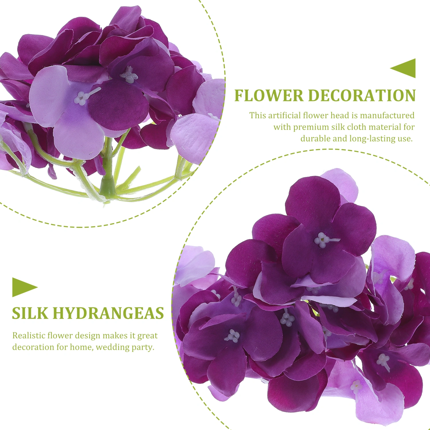 6pcs Artificial Hydrangea Flowers Silk Hydrangea Flowers Artificial Flowers Heads