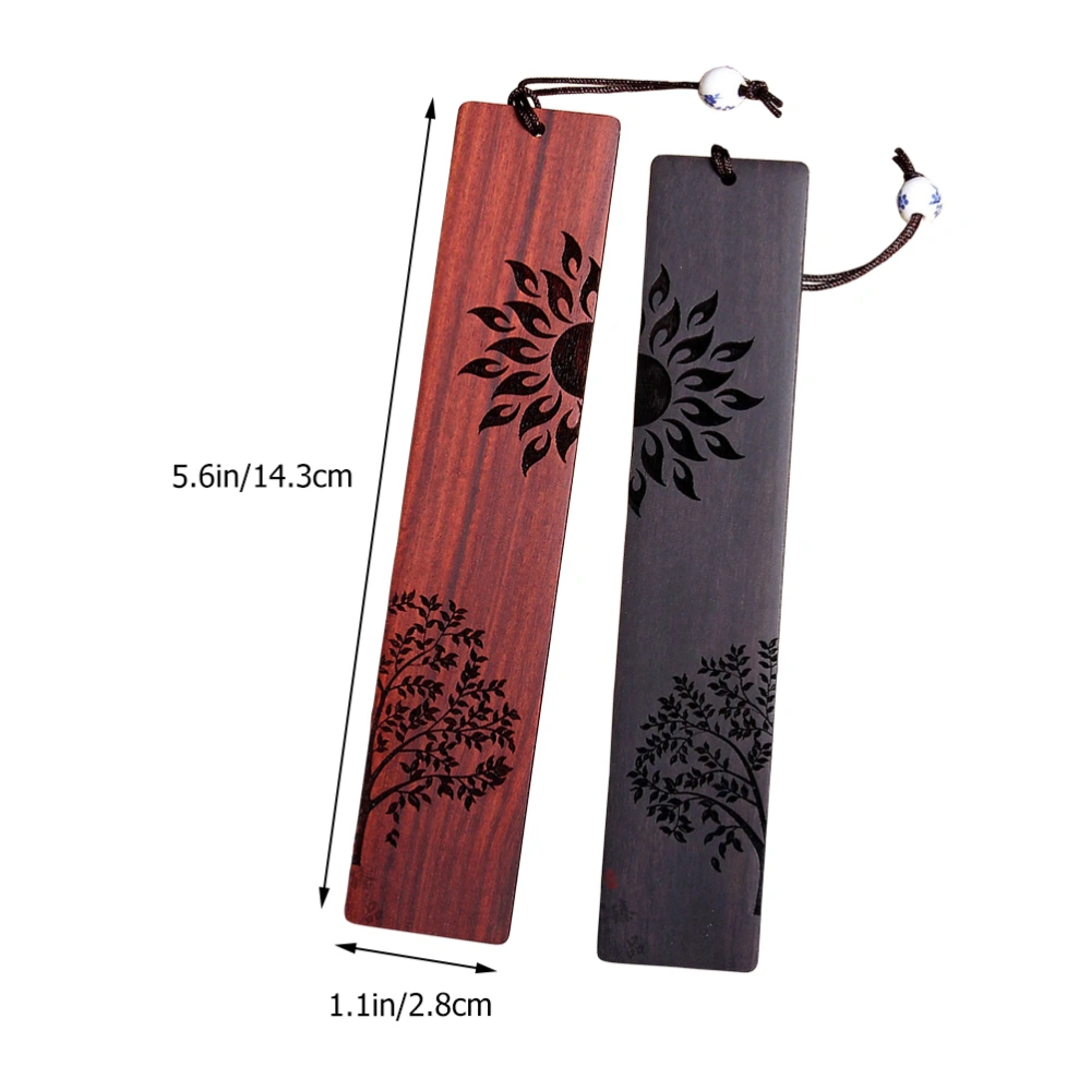 2Pcs Decorative Book Mark Delicate Gift Bookmark Wooden Bookmark Read Accessory