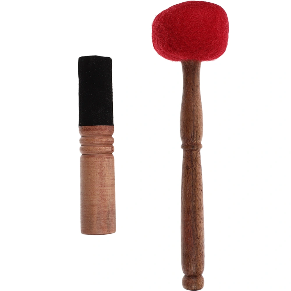 2pcs Wood Singing Bowl Mallet Felt Tibetan Singing Bowl Striker Wooden Sound Bowl Stick