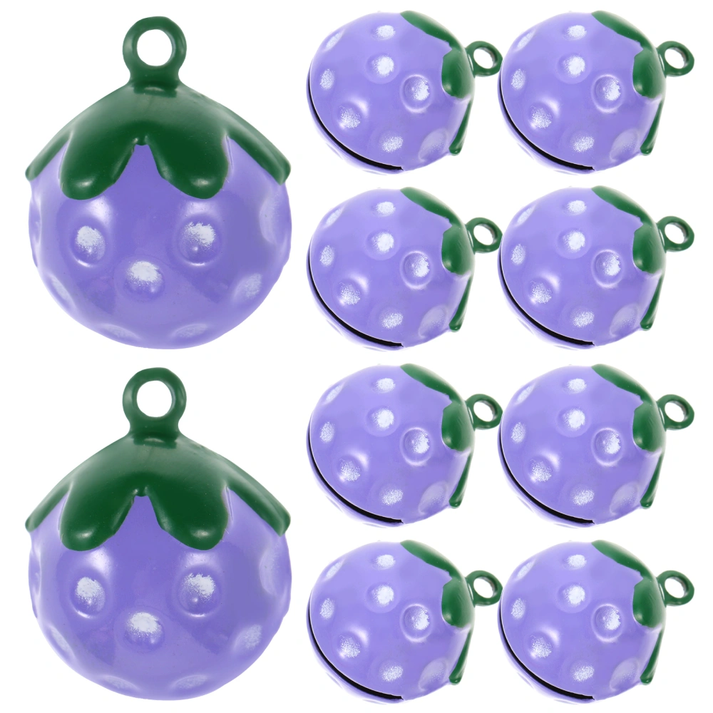 10Pcs Cartoon Pet Pendants Strawberry Shaped Jingle Bells Pet Collar Accessories