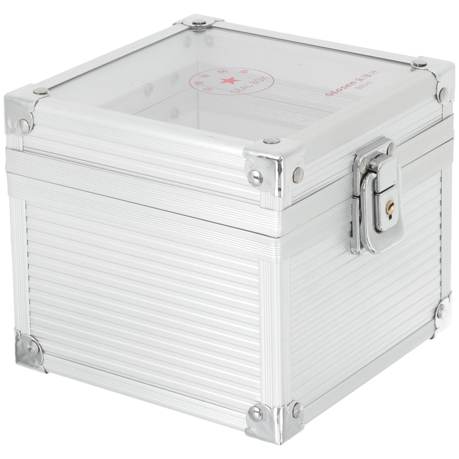 Aluminum Alloy Stamper Storage Box 4-Compartment Official Seal Box Holder with Lock Key