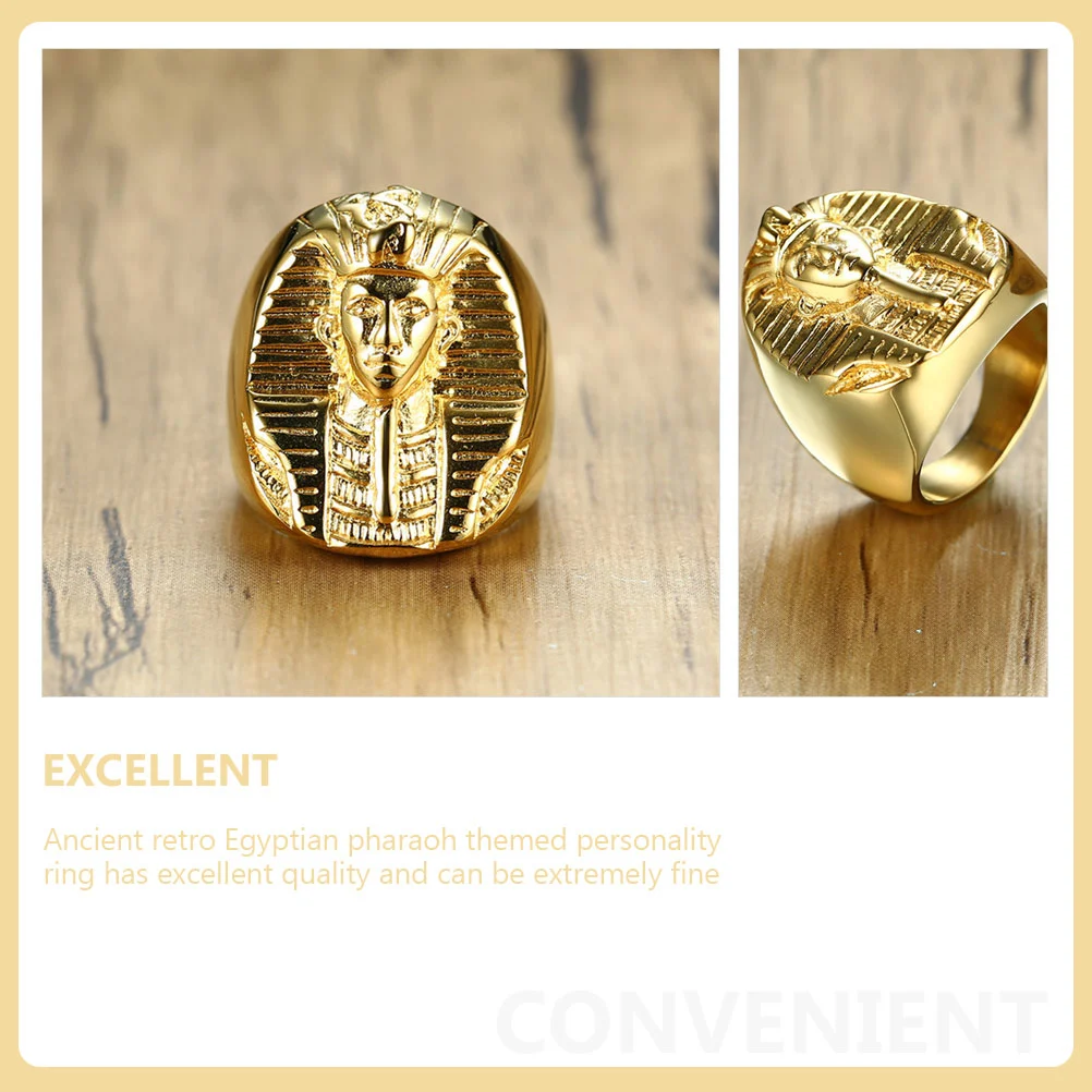 Men Stylish Finger Ring Egyptian Pharaoh Themed Ring Decor Party Costume Ring Decor