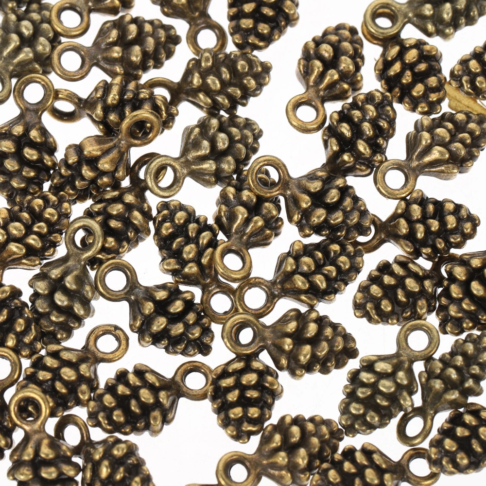 60Pcs Alloy Charms Necklace Pendants Pine Cone Shape Jewelry Charms for Bracelet Necklace