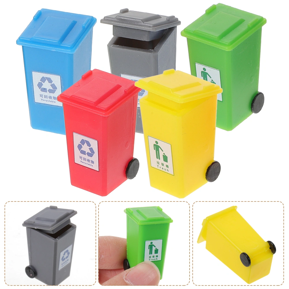 10pcs Tiny Trash Can Model Micro Landscape 1/50 Trash Can Sand Table Layout Decor