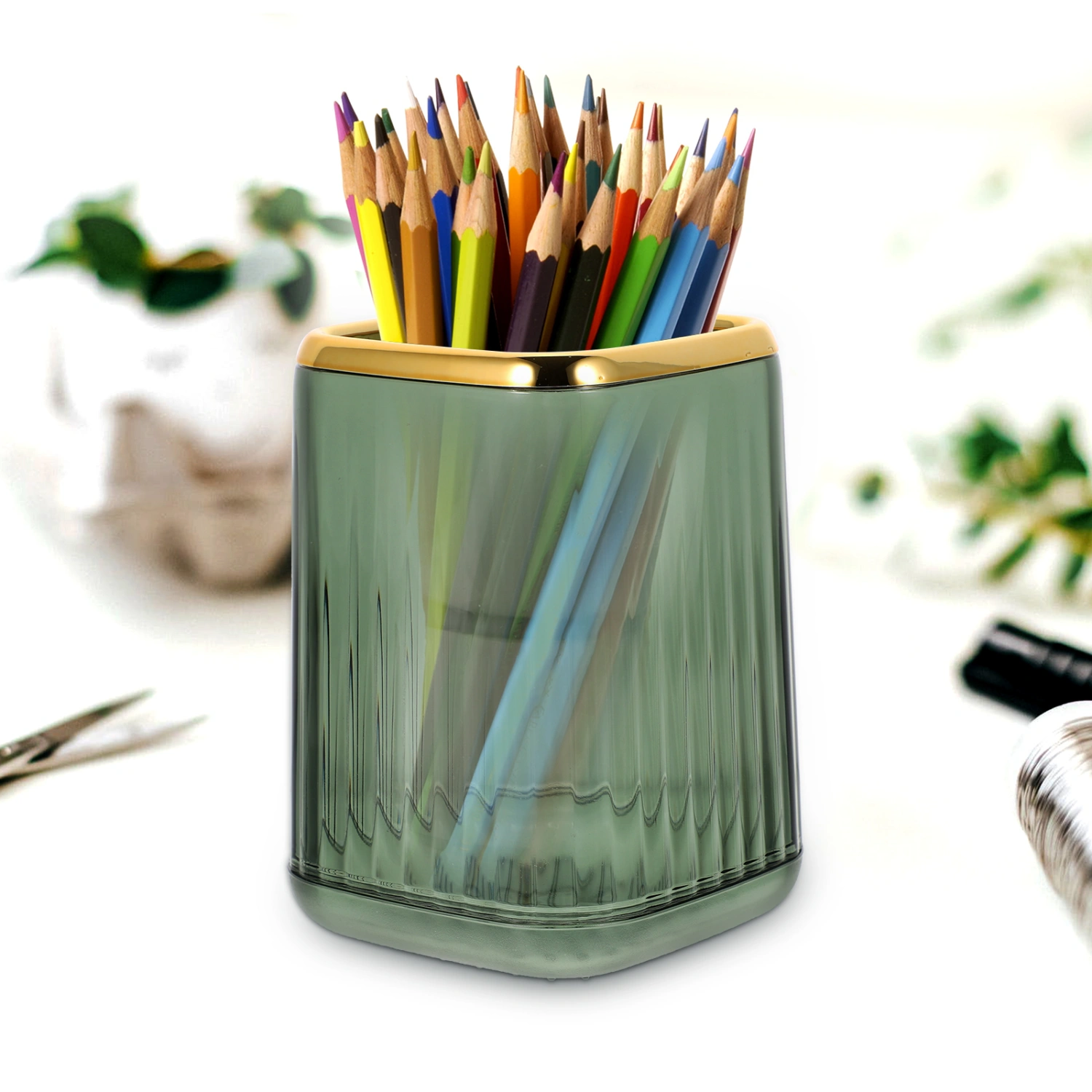 Makeup Brush Holder Desktop Pen Container Storage Holder Make Up Brush Cup