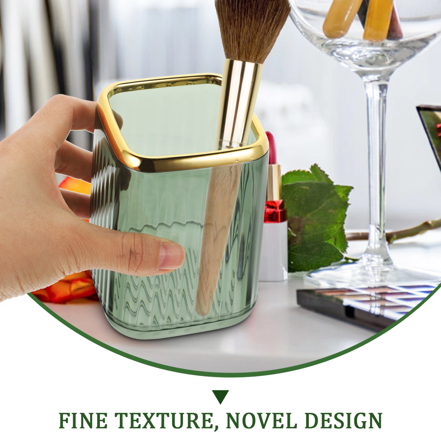 Makeup Brush Holder Desktop Pen Container Storage Holder Make Up Brush Cup