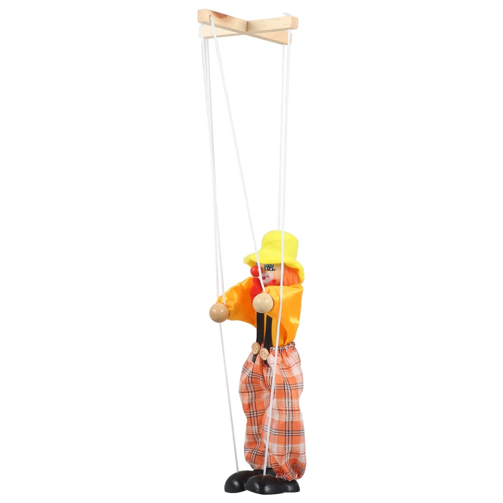 Clown Marionette Puppet Wooden Marionette Toy Funny Marionette String Puppet