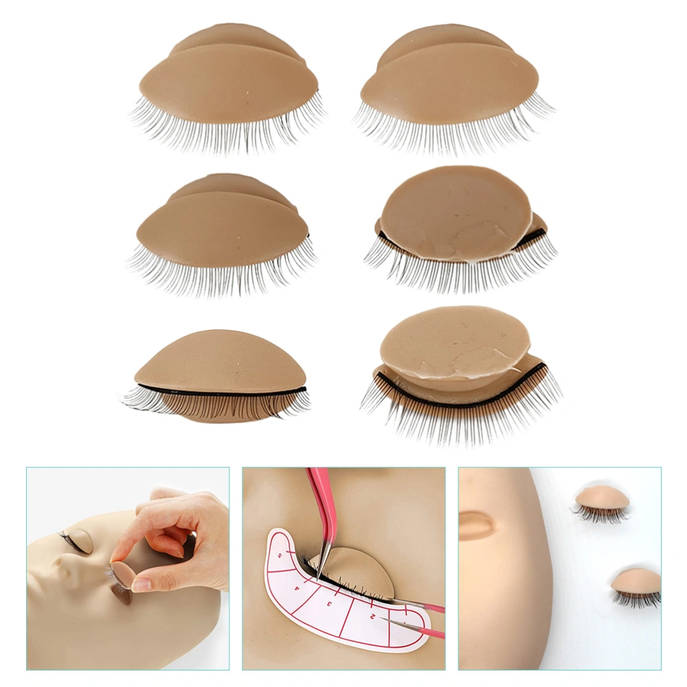 3 Pairs Silicone Replacement Eyelids Removable Realistic Eyelid Practice Eyelids