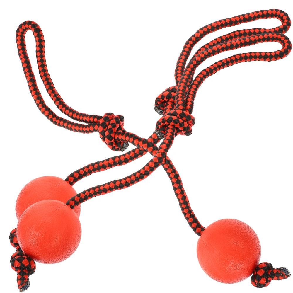 3Pcs Dog Chew Toy Interactive Dog Ball Dog Training Ball Dog Fetch Ball Toy Dog Rope Ball Toy