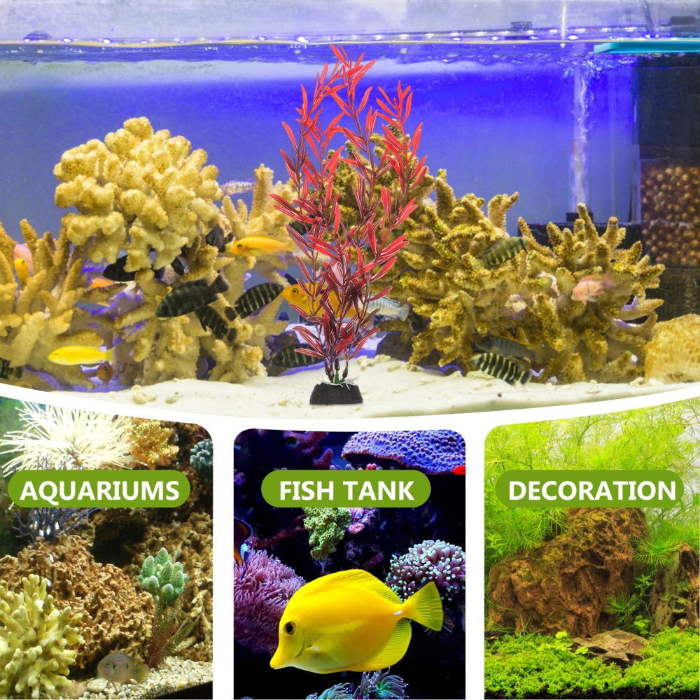 10Pcs Aquarium Artificial Plants Plastic Aquatic Plants Ornaments Fish Tank Decoration