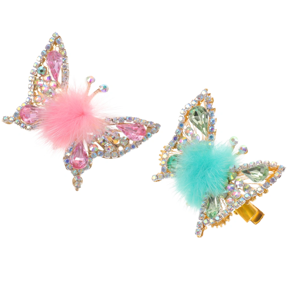 2pcs Flying Butterfly Hairpin Decorative Metal Hair Clips Butterfly Barrettes