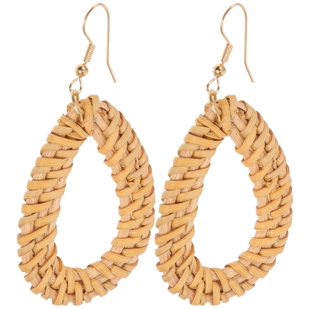 1 Pair Rattan Woven Earrings Beach Earrings Bohemian Earrings Dangle Earrings